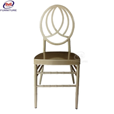 گل گل گرد پشت پشتی عروسی صندلی Chiavari شامپاین طلا آلومینیوم فلزی صندلی های بامبو
